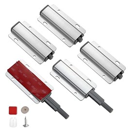 Redunest Push to Open Door Latch, 5 Pack Magnetic Push Latches,Adhesive Heavy Duty Touch Latch Hardware for Push to Open, Magnetic Door Catch for Cabinet Drawer Wardrobe Kitchen Door