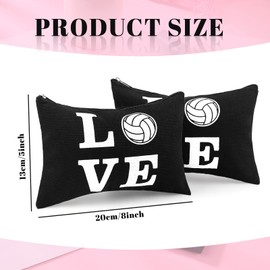 Bolsa de voleibol de 18 piezas, bolsa de maquillaje, organizador de viaje para mujeres, regalos de voleibol, pequeñas bolsas de voleibol con cierre, bolsa de lona para equipo de voleibol, bolsa de almacenamiento lindo estuche de cosméticos para jugadores