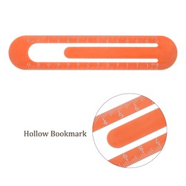 Kozelo 2pcs Metric Straight Ruler - [13cm] Aluminum Scales on Both Sides Metal Bookmark Clip Ruler Orange Red for Measurement Drawing Engineer Office Classroom Use, 1mm Minimum Scale