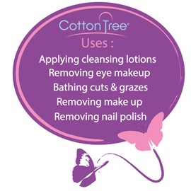 Cotton Tree 100 Percent Pure Cotton, Round Cotton Wool Pads, 80 Count