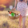 Wicker Picnic Basket with Lid and Handle Sturdy Woven Body