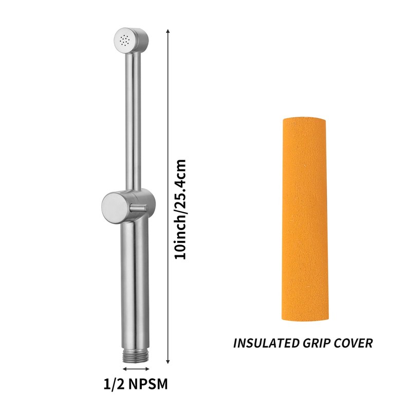 Stainless Steel Handheld Bidet Sprayer Attachment with Knob Handle for