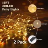 YEAMAR 2pack Fairy Lights Plug in, 20ft 400leds Cluster String
