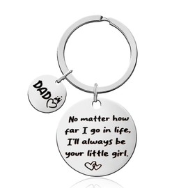 Dad Fathers Day Birthday Gifts for Papa Daddy Dada Father's Day Gift for Men Dad Father Retirement Presents for Papa Dada I Love You Gifts for Father Daddy I'll Always Be Your Little Girl Keychain