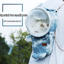 Sugar Glider Travel Pouch Gerbil Hedgehog Portable Travel Carrier Outdoor Hangbag Grey Squirrel Rat Carrier for Small Animal (Grey,Blue,Large)