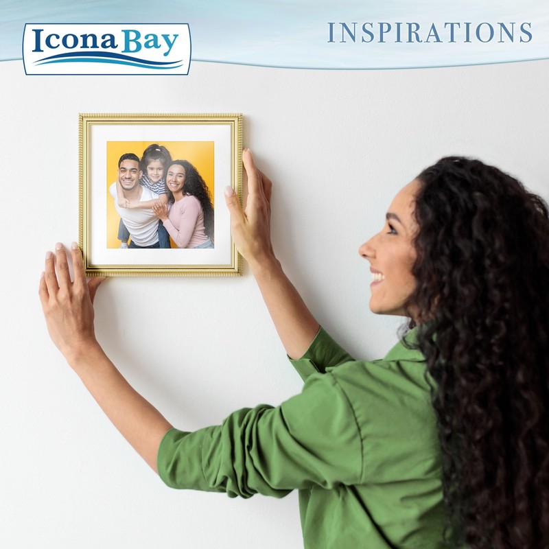 Icona Bay - 8x8 Picture Frames with Removable Mat for