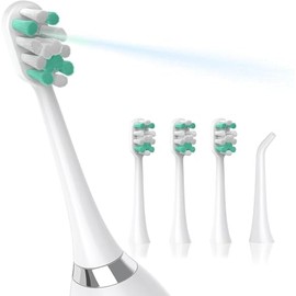 Marchpower Juego para Cepillos de Dientes 2 en 1, 3 Cabezales de Cepillo de Dientes de Repuesto, 1 Punta de Chorro, Compatible con Cepillo de Dientes 
