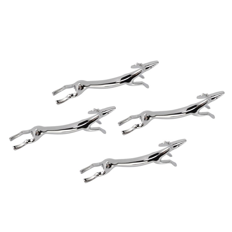 4PCS Cutlery Rest Silver Chopstick Stand Electroplated Polished Zinc Alloy