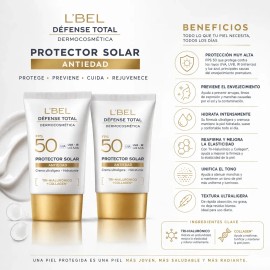 Protector Solar Lbel Antiedad 30 Ml 50 Fps 2 Unidades