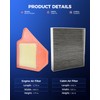 KAX Engine & Cabin Air Filter Kit, Replacement for Dodge