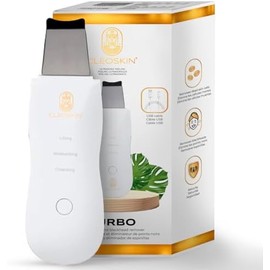 CLEOSKIN. Espátula Peeling Ultrasónico. Exfoliación, depurador facial de poros. Incluye 2 fundas de silicona para limpieza facial. Skin scrubber, elimina células muertas de la piel, skincare, belleza.