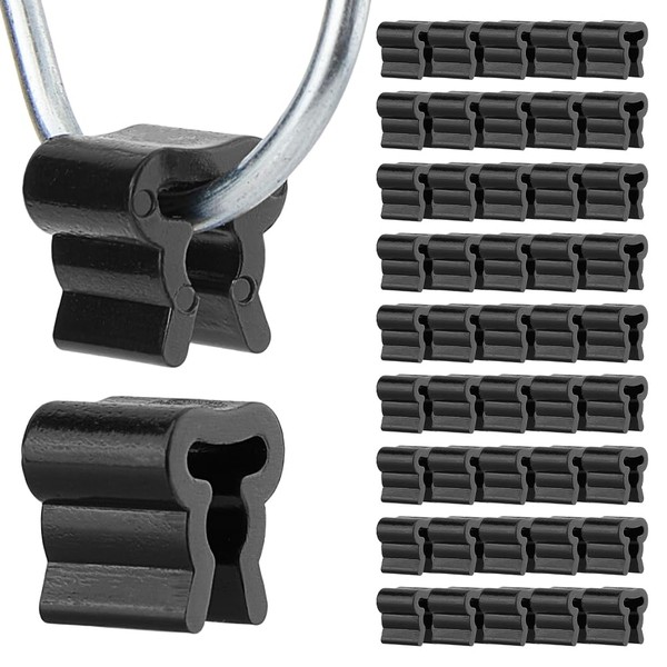 SUPERFINDINGS 50Pcs Plastic Peg Hook Stoppers Black Inventory Control Clips
