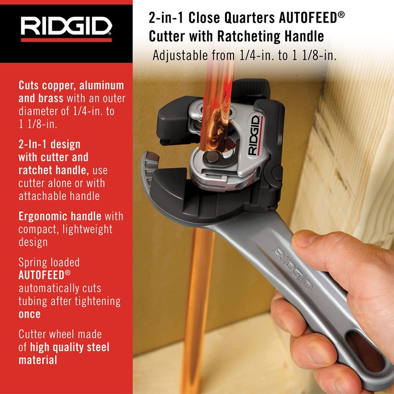 RIDGID 32573 Model 118 2-in-1 Close Quarters AUTOFEED 1/4" to