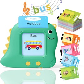 Felly Talking Flashcards Learning Toy for Children 1 2 3 4 5 Years 224 Words Learning Machine Flash Cards Montessori Toy Gift for Boys Girls - Italian & English