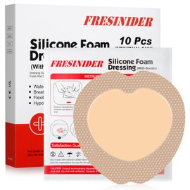 FRESINIDER 7"x7" (Pack of 10) Wound Silicone Sacral Foam Dressing Sacrum Foam Adhesive with Border - Waterproof Absorbent Breathable Bed Sore Pressure Pads