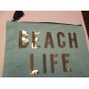 Mud Pie "Beach Life" and Starfish Sequin Design Jute Zip