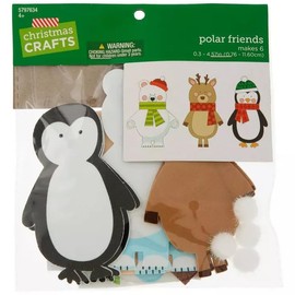 Polar Friends Foam Craft Kit for Kids - Polar Bear, Reindeer, Penguin - Makes 6