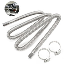 Exhaust Pipe Auxiliary Heater, 200 cm Exhaust Hose, Car Stainless Steel Auxiliary Heater, Exhaust Pipe for Power Generator with Two Stainless Steel Clips for Diesel Heating (2 m)