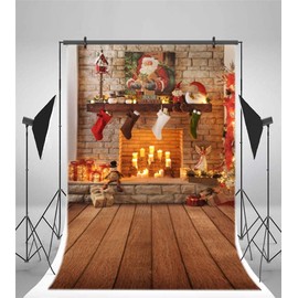 Qinunipoto Christmas Photography Backdrop Photography Background Winter Photography Props Backdrop Sheet for Fireplace Photo Studio Home Photography Christmas Backdrop Party Christmas Backdrop Vinyl