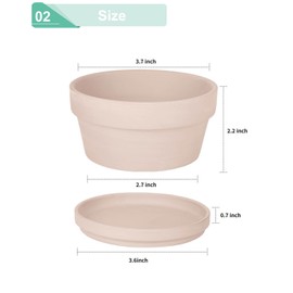 vensovo 3.7 Inch Pink Terracotta Shallow Succulent Pots - 6 Pack Terra Cotta Clay Pot with Saucer, Cacuts Indoor and Outdoor Planters with Drainage Hole