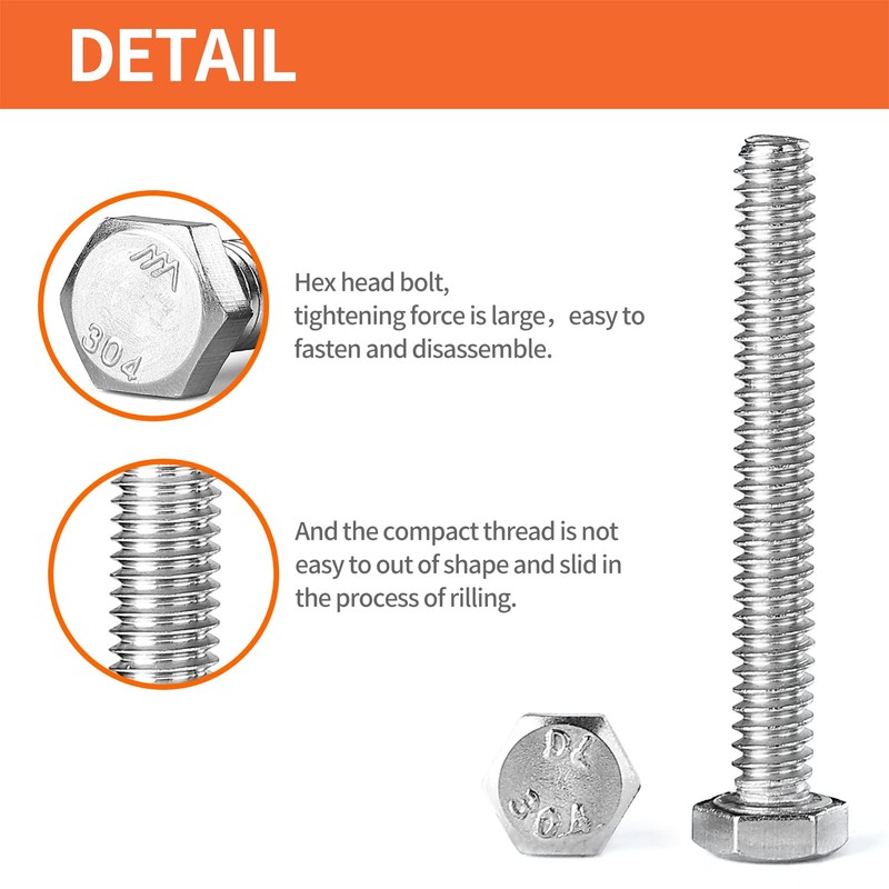 #10-24 x 3/4" Hex Head Bolts Screws, Nuts, Flat and