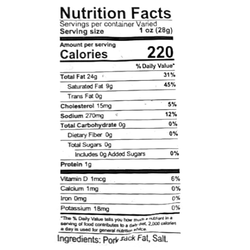 Saloff Smoked Suet Pork Back Fat Salo 498g/ 17.57 oz