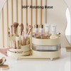 NUODWELL Makeup Organiser, Cosmetics Storage Box with 360°Rotating Makeup Brush