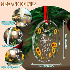 Appreciation Gifts Ornament 2024 - Thank You Gifts for Women – Crystal Glass Appreciation Ornament for Christmas Tree – Thoughtful Gifts for Teachers, Nurses, and Leaders – Perfect Appreciation Gifts