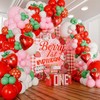 Leesoot All In One 130pcs Red Green Pink Strawberry Balloons