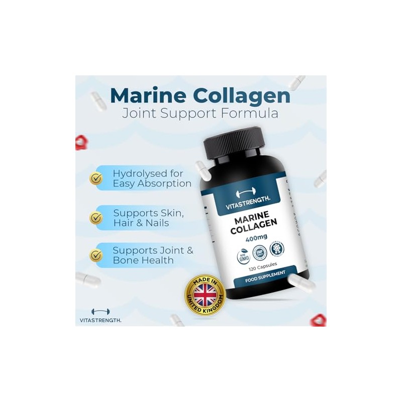 High Strength Marine Collagen Complex 400mg | Glucosamine, MSM, Chondroitin