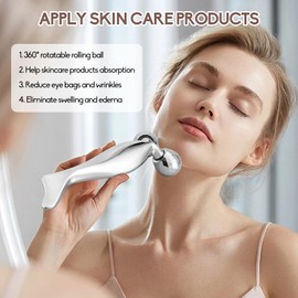 Face Roller-Face and Eye Roller, Gua Sha Massage Tool -Face Neck Eye Body Skin Care,Gua Sha and Massage 2-in-1,Massager for Women
