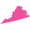 Picniva Pink Virginia VA map Removable Vinyl Wall Decal Home Dicor 3 inchs Wide