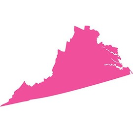 Picniva Pink Virginia VA map Removable Vinyl Wall Decal Home Dicor 3 inchs Wide