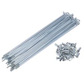 VekAuto 1 Set Bicycle Spokes 12G 205mm Length Bike Wheel Spokes Universal Carbon Steel Galvanized Silver Tone Nipple