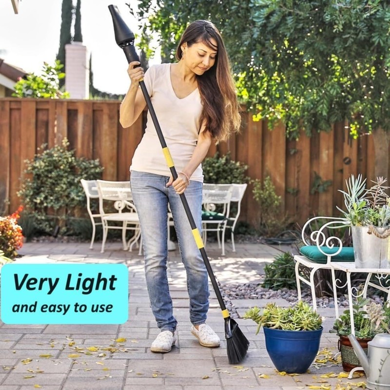Outdoor Broom with Built-in Lightweight Rechargeable Cordless Mini Leaf Blower