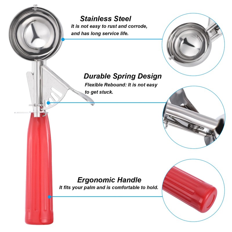 PATIKIL Ice Cream Spoon with Trigger 1.3oz Stainless Steel Scoop