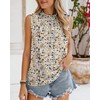 SimpleFun Sleeveless Tank Tops for Women High Neck Chiffon Floral