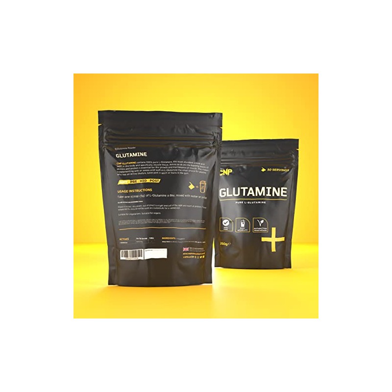 CNP Professional Glutamine, 100% Pure L-Glutamine Powder, 250g Pouch
