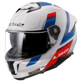LS2 Helmets Stream II Full Face Motorcycle Helmet W/SunShield (Gloss Vintage White/Blue/Red - X-Large)