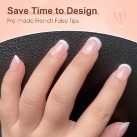 ZAHRVIA French Press On Nails - Short Round Full Cover Nail Tips for Gel Nails - 120 Pieces False Nails Tips Set with Glue Acrylic Nail Tips Nails for Gluing for Women and Women (Deep Arc Round)