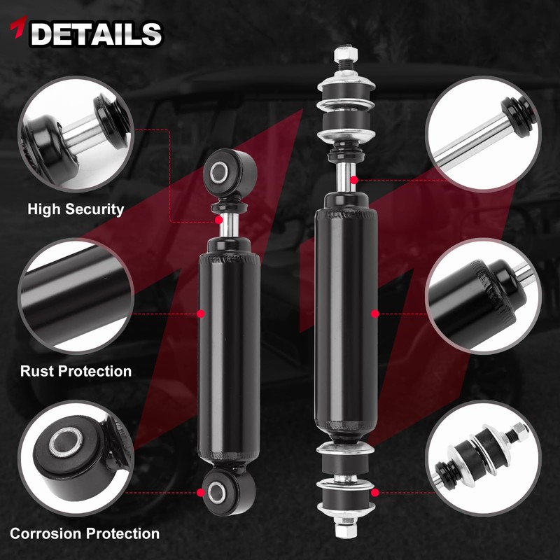 TEMSONE Golf Cart Front and Rear Shock Absorbers Compatible with