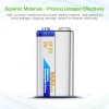 EBL 2Pcs EBL 9V 600mAh 6F22 Li-ion Rechargeable Batteries 9Volt