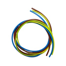 Mixed 4mm PVC Wire Sleeving - Brown, Blue, Green/Yellow (1 Metre Each) - Electrical Sleeving