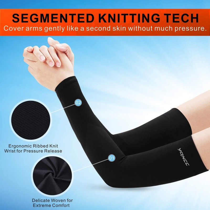 YQXCC 4 Pairs Arm Sleeves for Men Women | UPF
