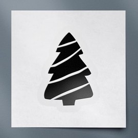 Decal Stickers of Christmas Tree (Black) (Set of 2) Luxury Weatherproof Vinyl Decal Stickers for Laptop Desktop Smartphone Car Dirt Bike Wall Room Mason Jar Bathtub Door - ANDVER1d25773BL_1023