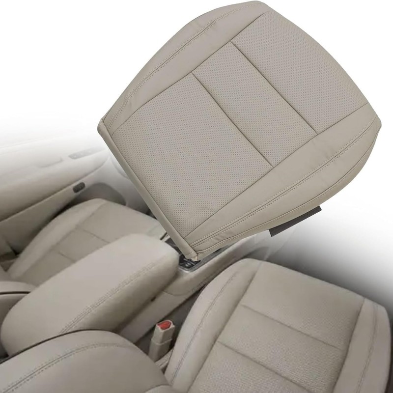 Priprilod Seat Cover Tan Perforated Replacement Leather Driver and Passenger