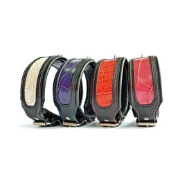 Bestia® Reptile Reptiles Real Leather Dog Collar. 6.3 cm Wide Soft Lining Leather Print Pattern. Very sturdy construction. M to XXL Made Europe.