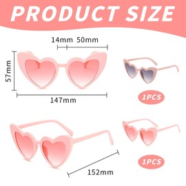 EHDWXVZM Pack of 2 Pink Sunglasses, Love Sunglasses, Fashionable Retro Sunglasses, Women's Street Style Sunglasses, Summer Beach Sunglasses, Suitable for Parties and Beaches, pink
