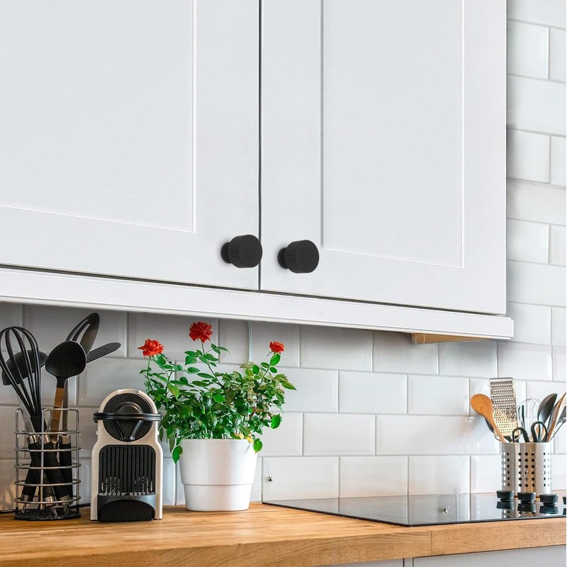 Abtopia 24 Pack Black Cabinet Knobs Matte Black Dresser Drawer