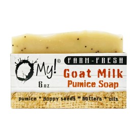 O My! Goat Milk Pumice Soap 6oz | Made with Farm-Fresh Goat Milk | Free of Parabens & More | Handcrafted USA